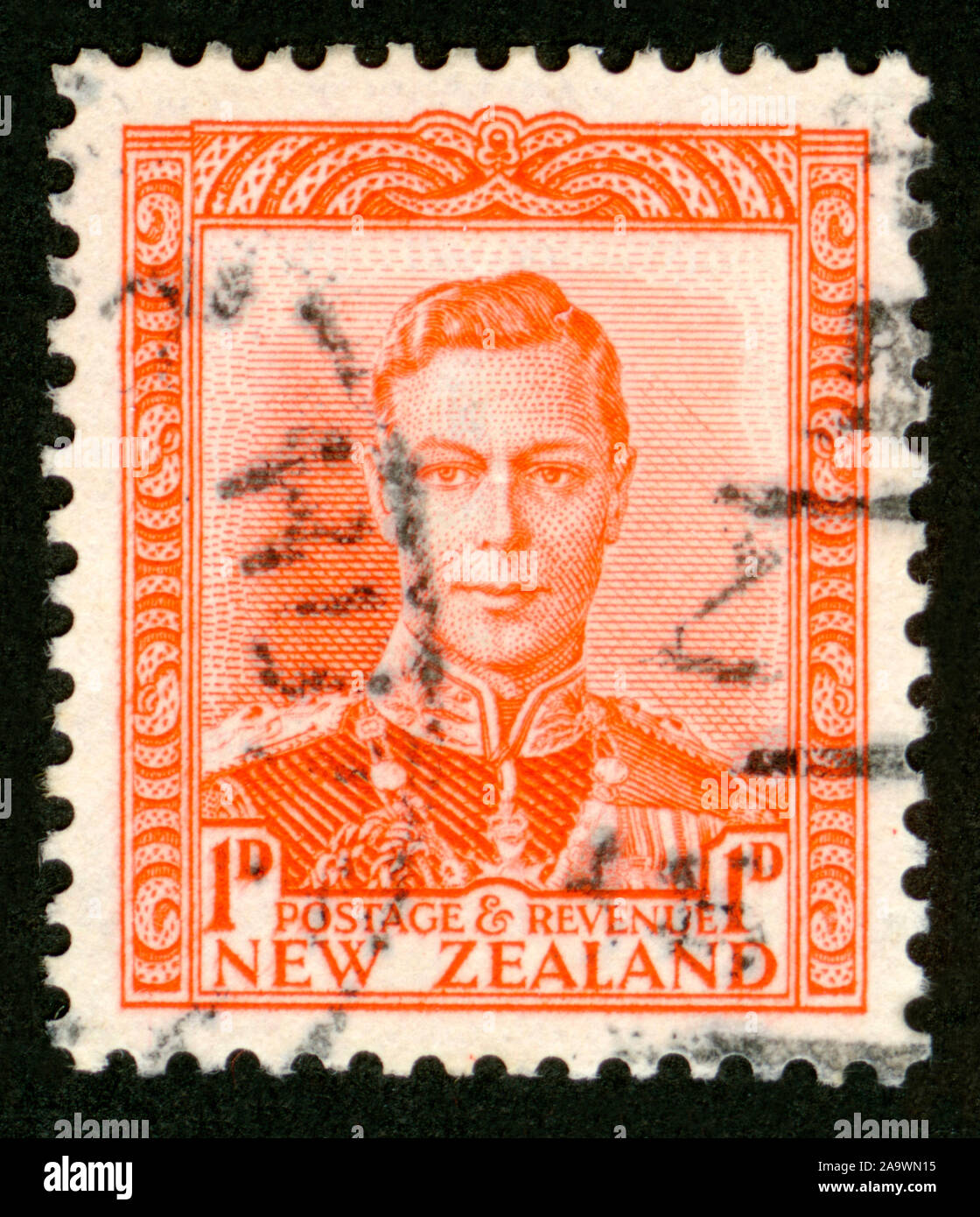 Stamp print in New Zealand, 1939, king Stock Photo Alamy