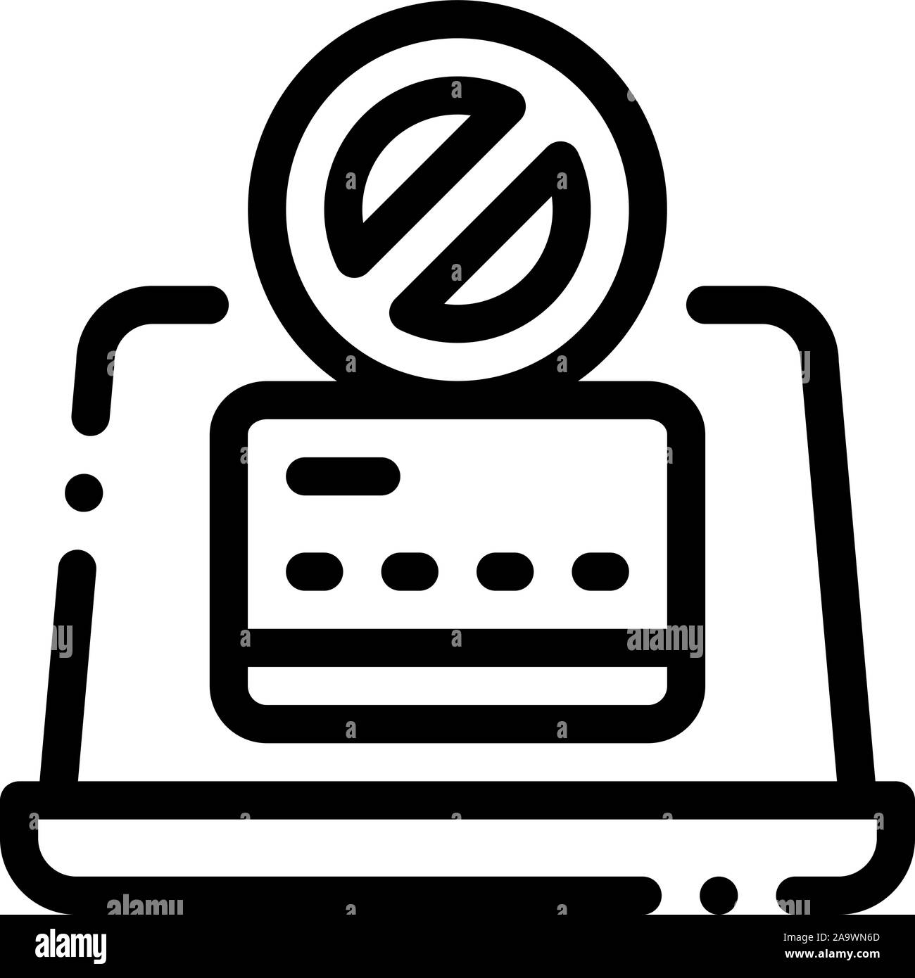 Virus on Laptop Icon Vector Outline Illustration Stock Vector Image ...