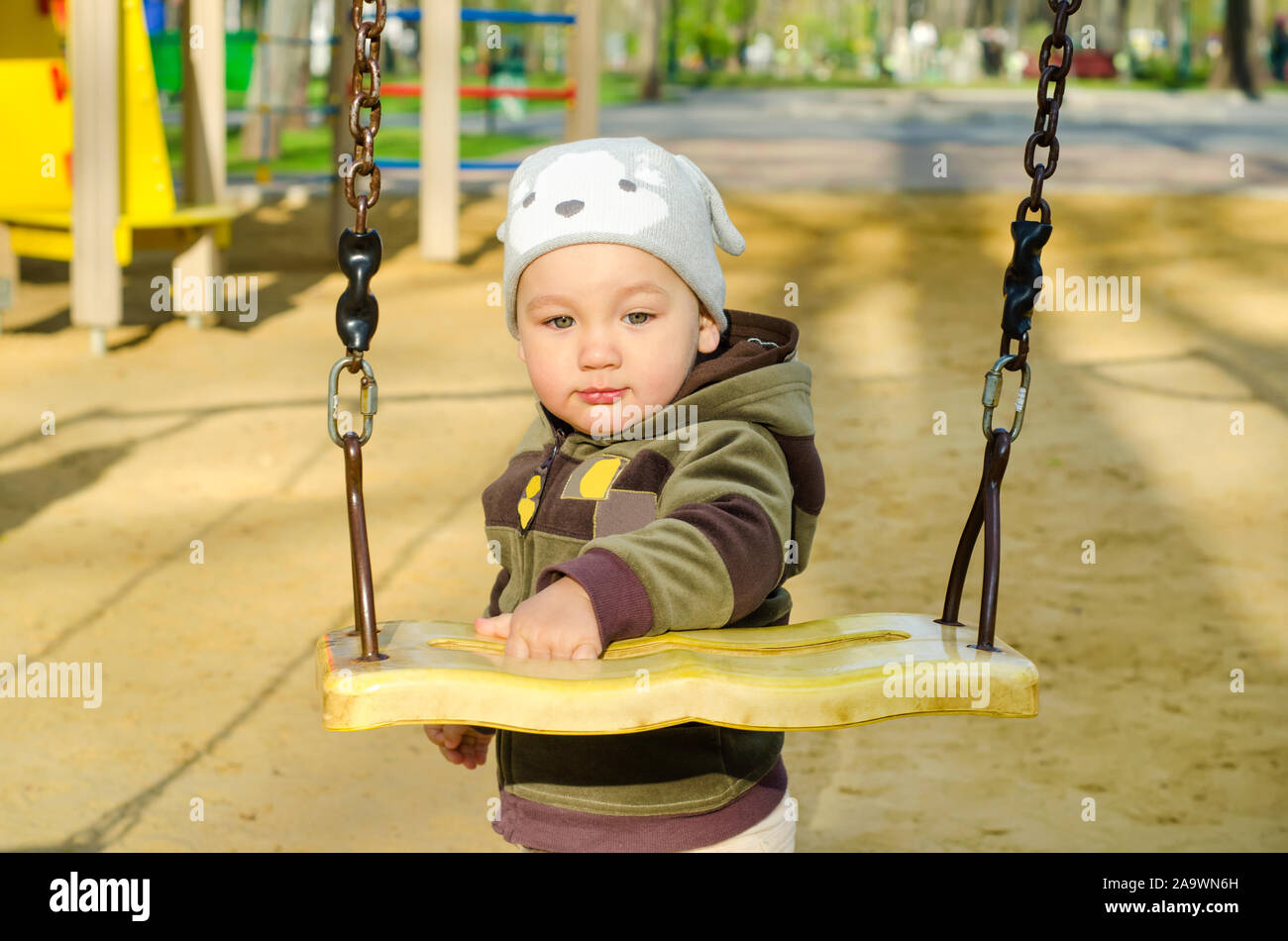 little boy at the playground Stock Photo