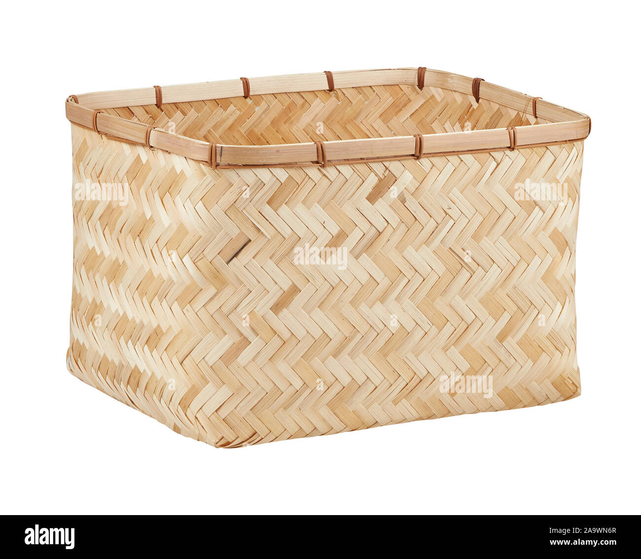 Bamboo baskets isolated on white background with clipping path Stock Photo