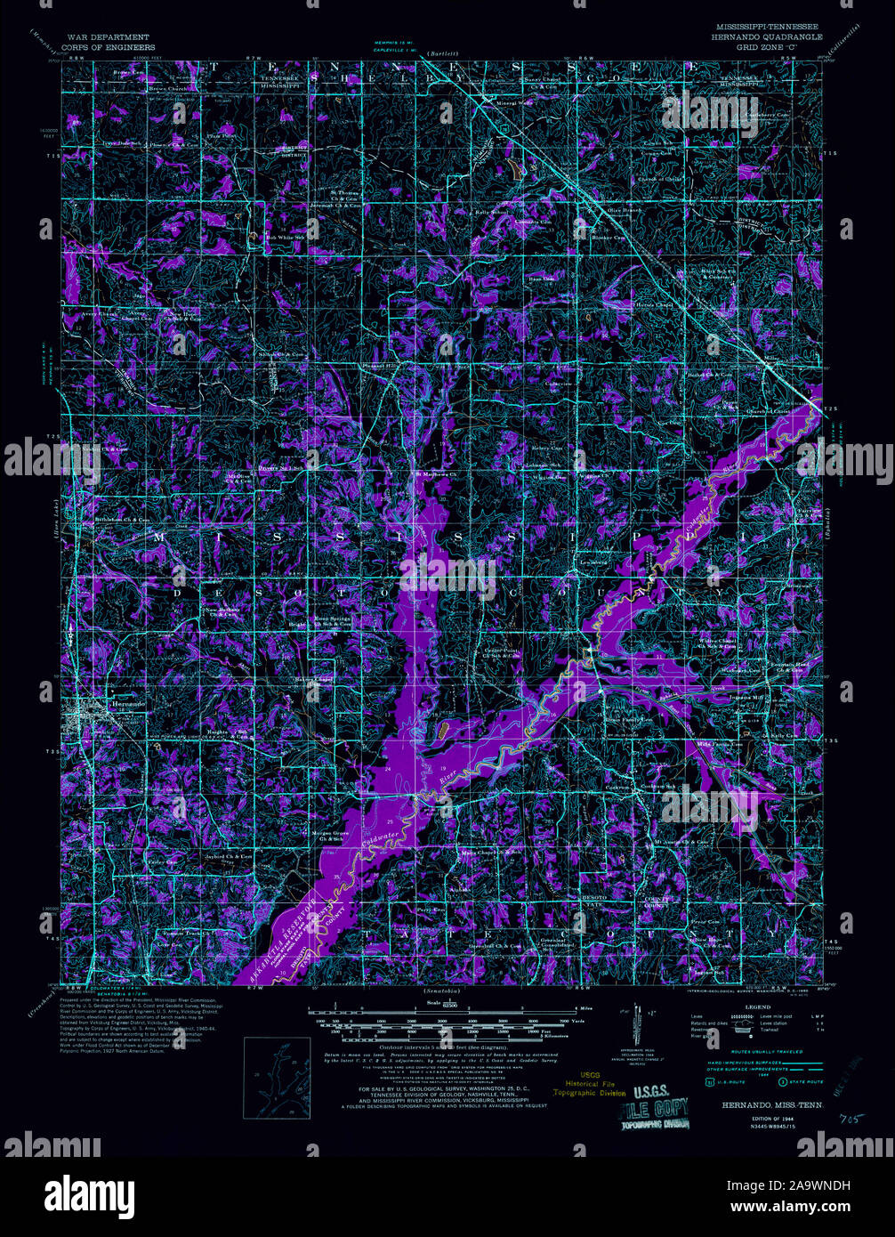 Map of hernando hi-res stock photography and images - Alamy