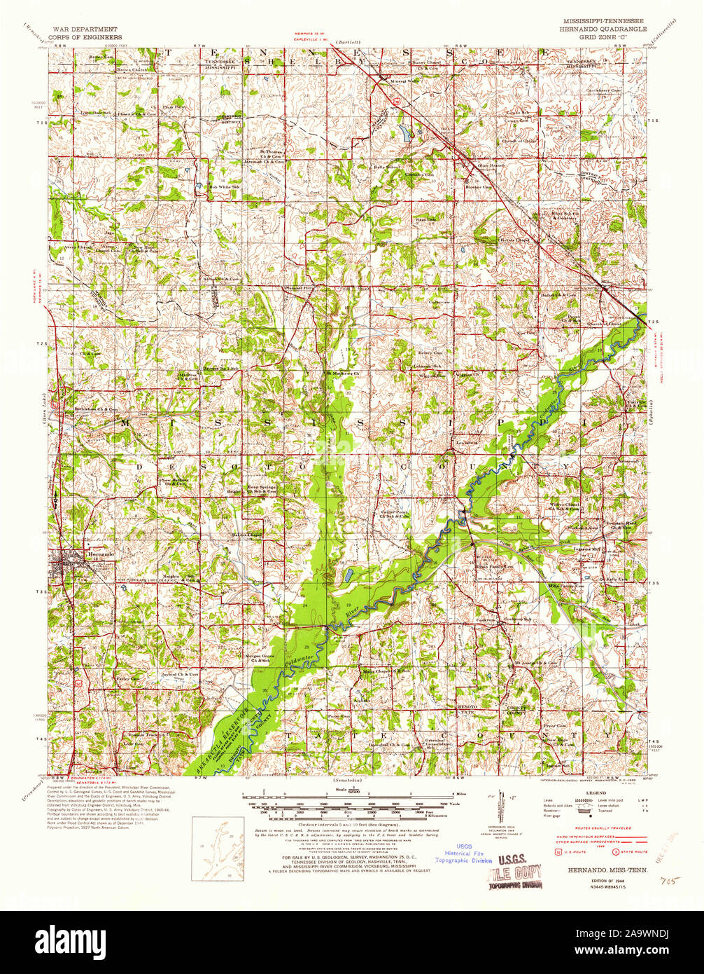 Hernando mississippi map hires stock photography and images Alamy