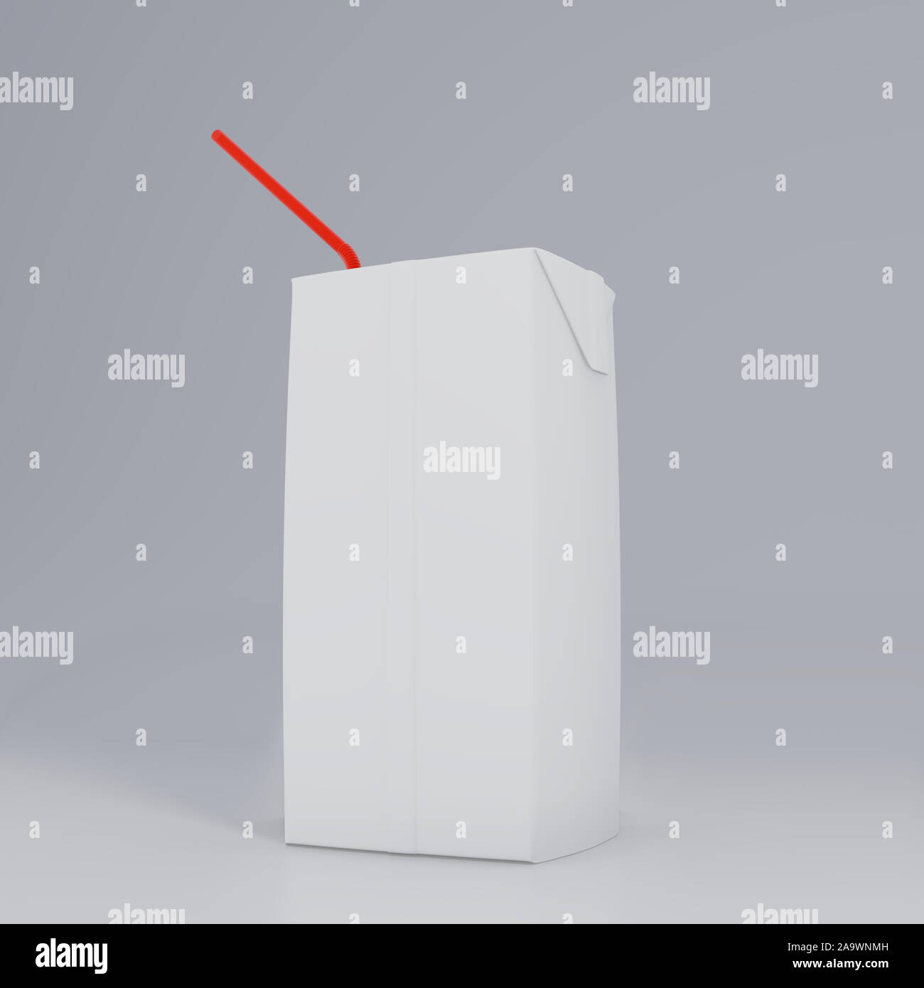 Download Blank Packet Carton Juice And Milk Pack With Straw White Realistic 3d Rendering For Mock Up Template Design Stock Photo Alamy