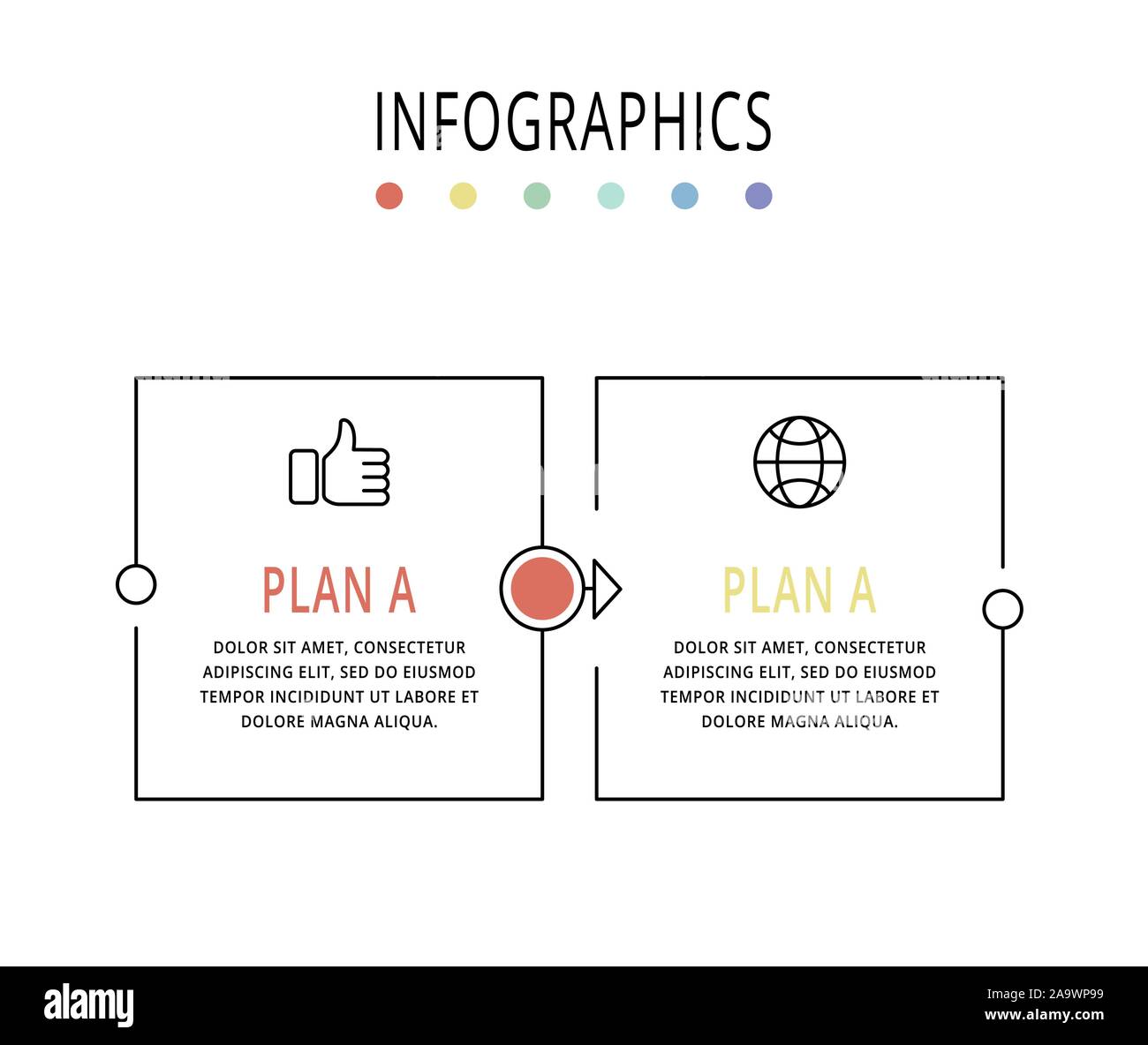 Vector Infographic Template With Rectangles Business Data Visualization With 2 Options And 6417
