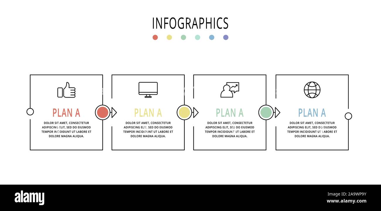 Vector infographic template with rectangles. Business data ...
