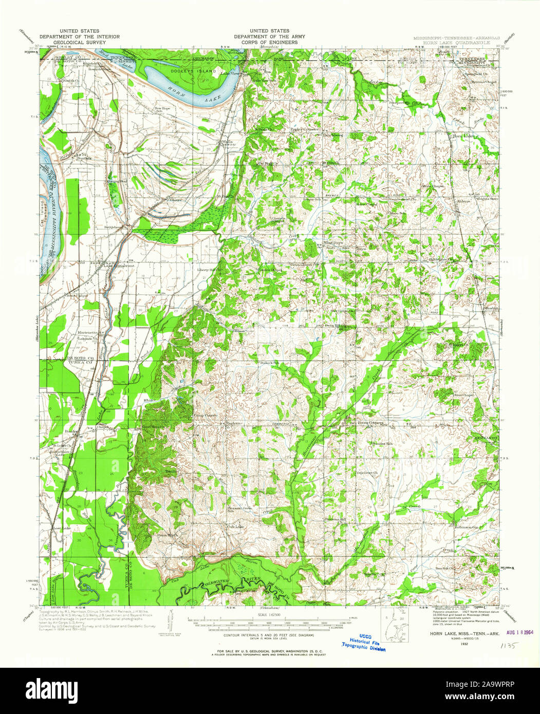 Map Of Horn Lake Hi Res Stock Photography And Images Alamy Usgs Topo Map Mississippi Ms Horn Lake 336930 1932 62500 Restoration 2A9WPRP