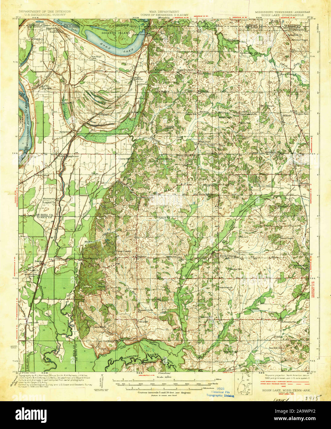 Map Of Horn Lake Hi Res Stock Photography And Images Alamy Usgs Topo Map Mississippi Ms Horn Lake 336933 1935 62500 Restoration 2A9WPY2