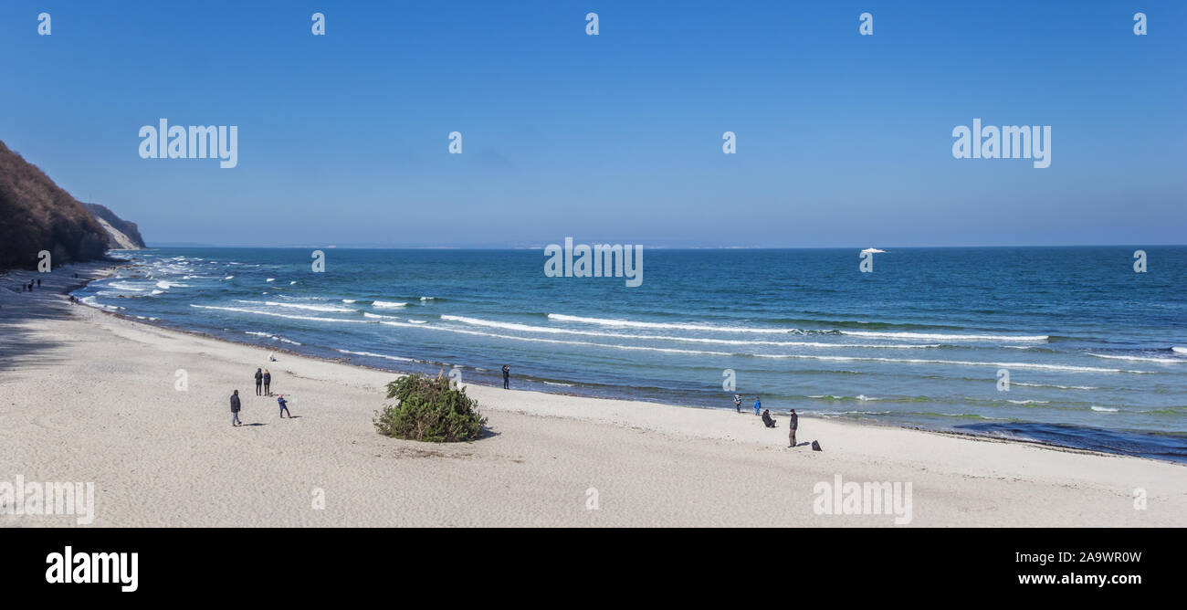 Panorama of the beach and sea in Sellin on Rugen island, Germany Stock Photo