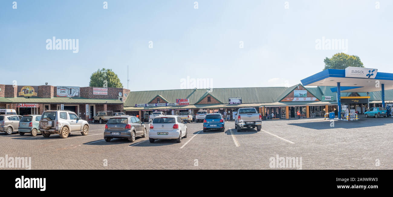 LYDENBURG, SOUTH AFRICA MAY 21, 2019 A shopping centre in Lydenburg in Mpumalanga. People and