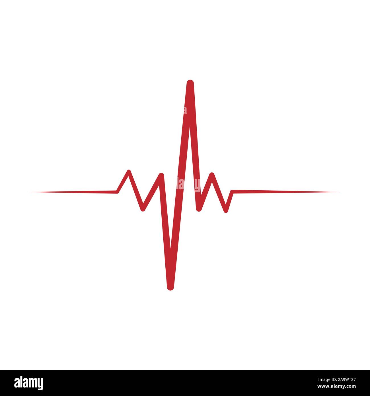 Solid heart rhythm ekg icon. Cardio heartbeat symbol. Vector Illustration Stock Vector Image