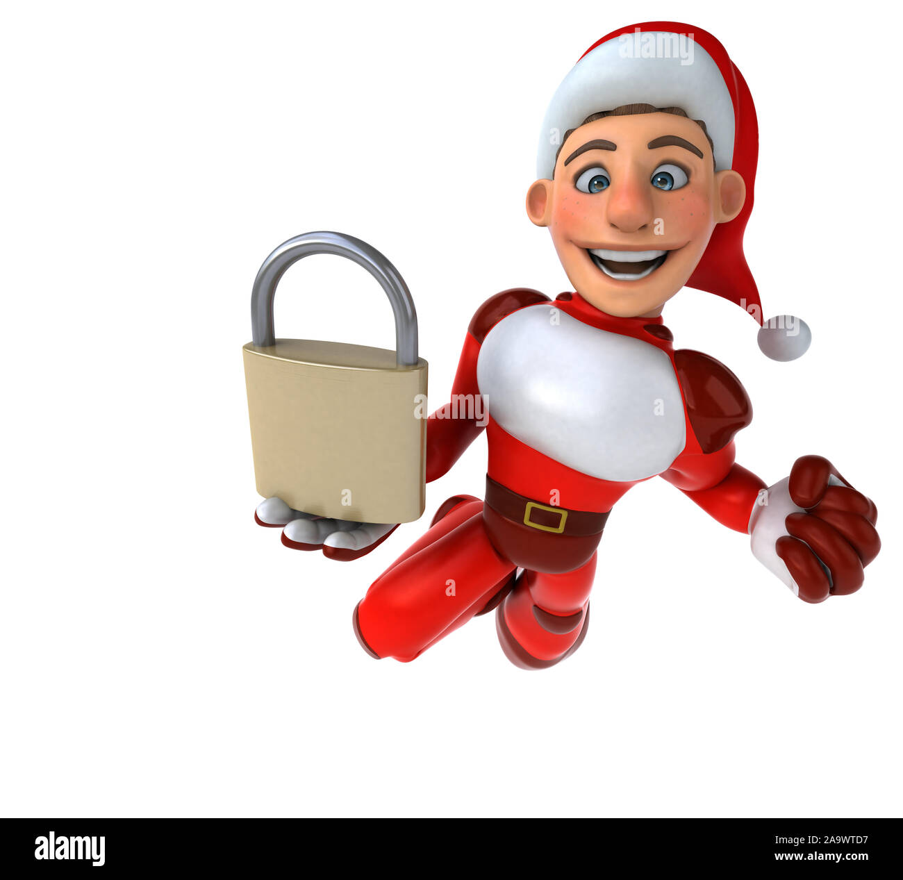 Fun Super Santa Claus 3D Illustration Stock Photo Alamy