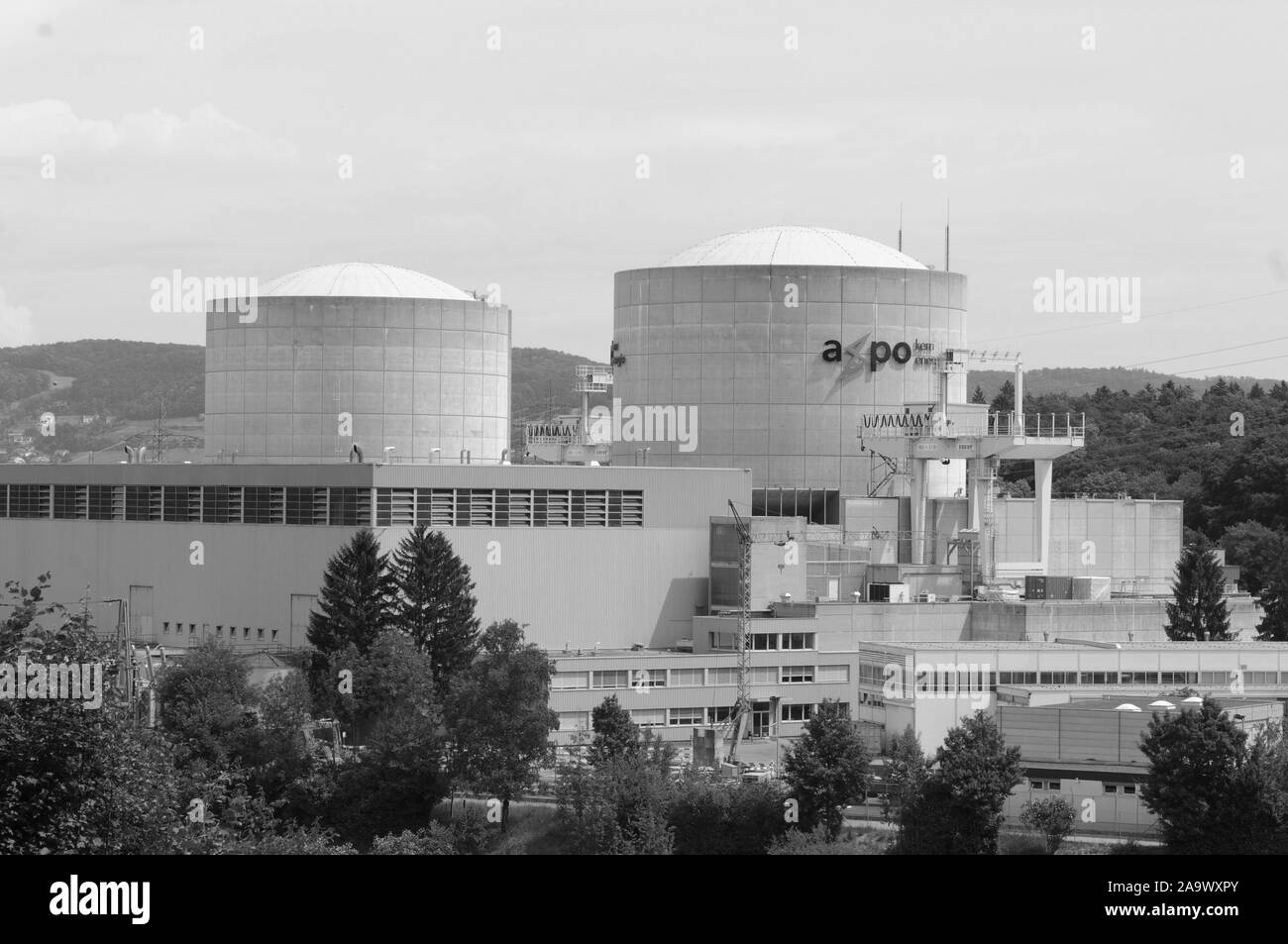 Switzerland: The Nuclear Power Station Beznau near Döttingen in canton Aargau Stock Photo