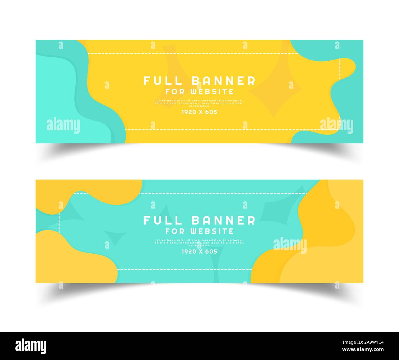 Modern Full Banner For Website Fluid Style Frame With Space For