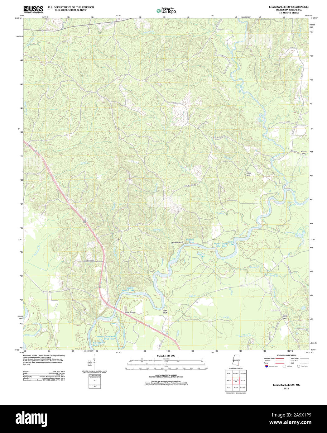 Leakesville mississippi map hires stock photography and images Alamy