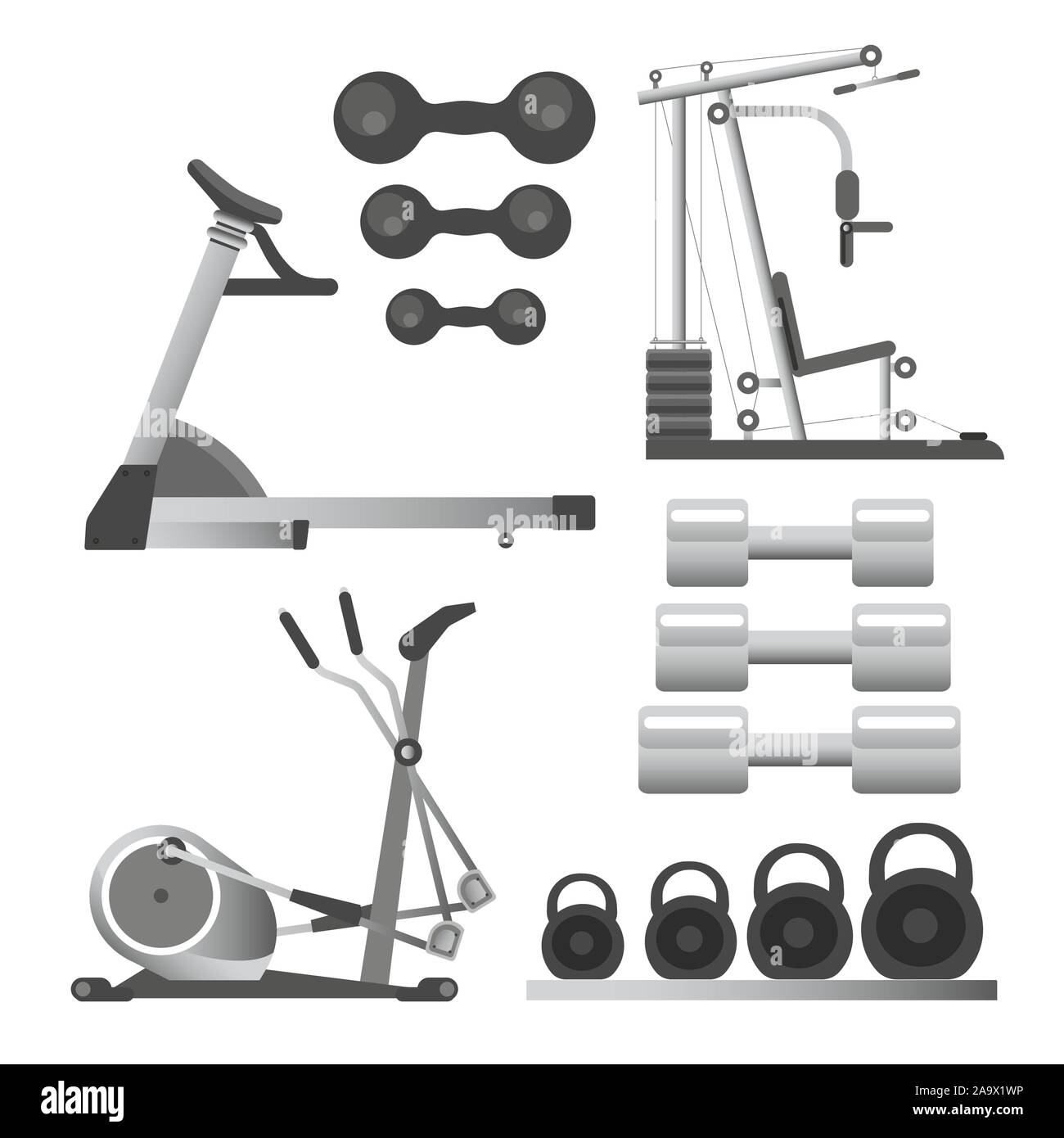 Floor exercise bicycle gym Stock Vector Images - Alamy