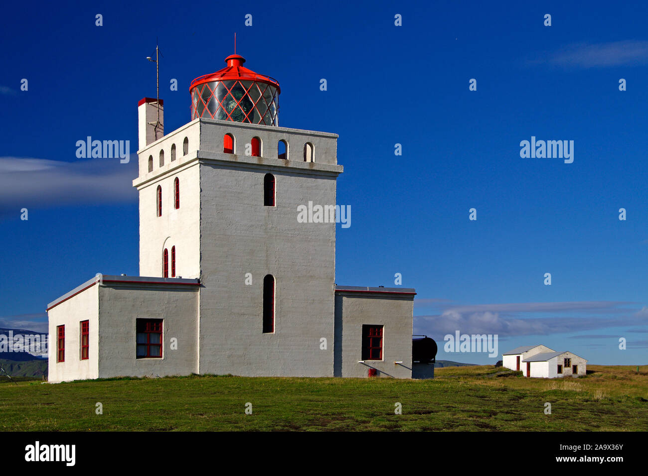 Europa, Island, Vik i Myrdal, Kap Dyrholaey, Leuchtturm Stock Photo