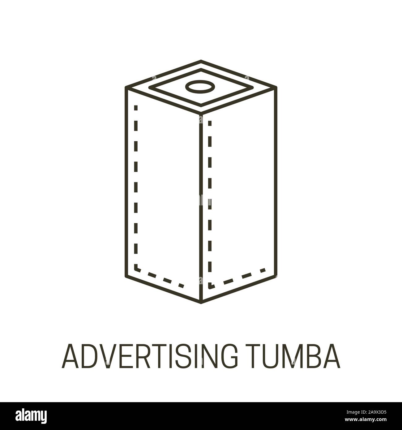 Advertising tumba or banner stand isolated line icon Stock Vector