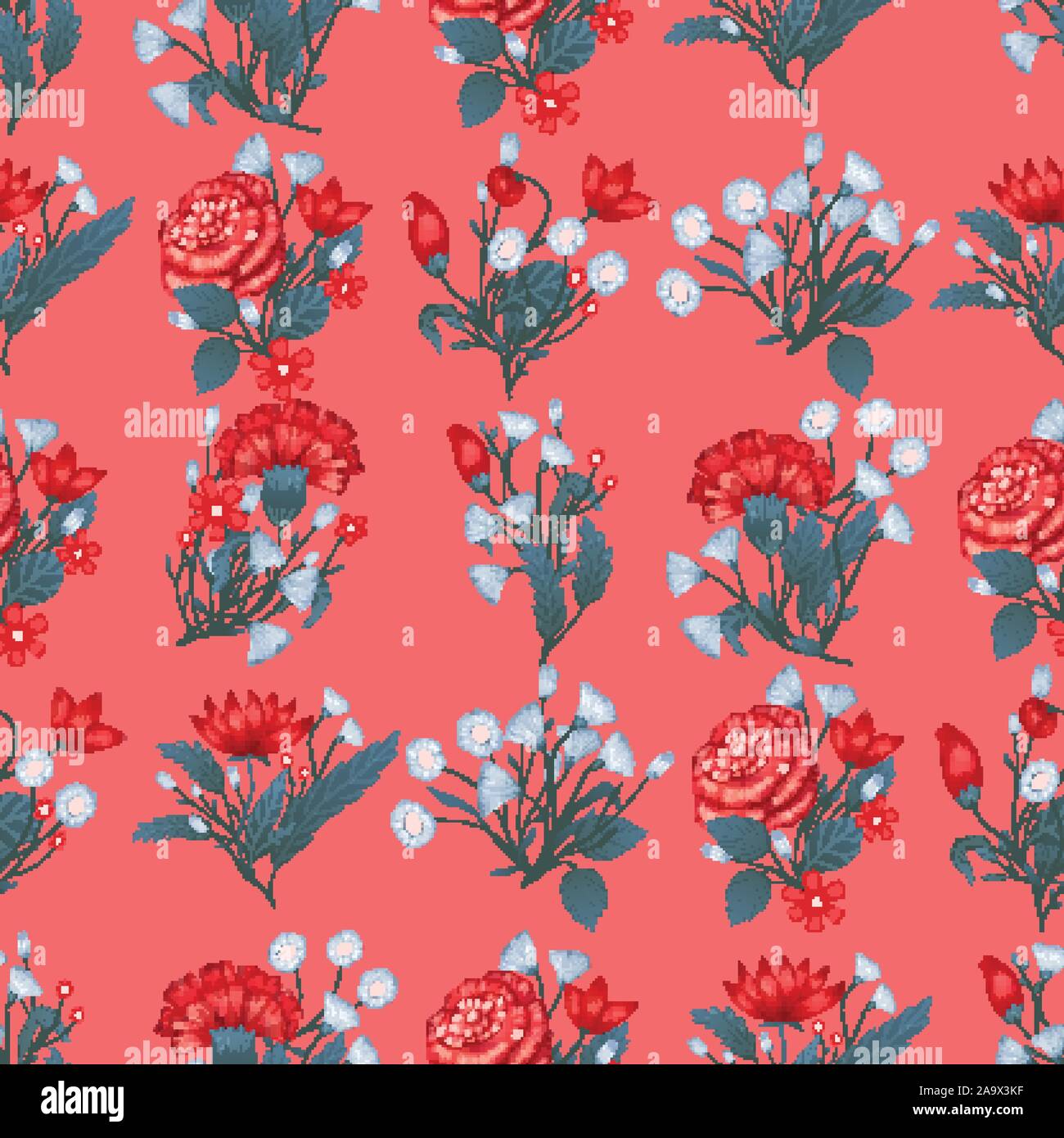 Seamless pattern Vector floral design with roses . Romantic background ...