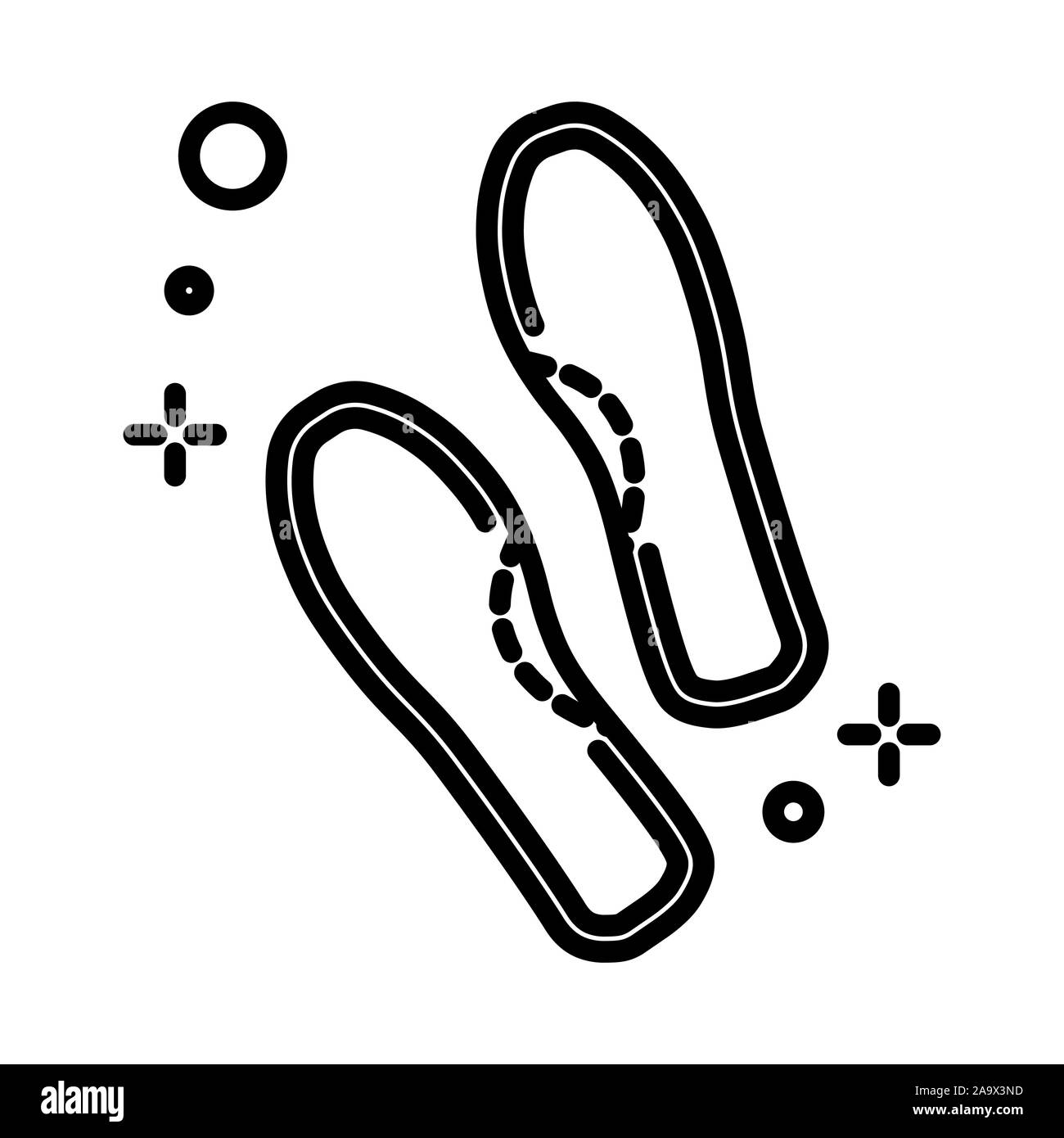 Insole isolated line icon, orthopedics and gait correction Stock Vector