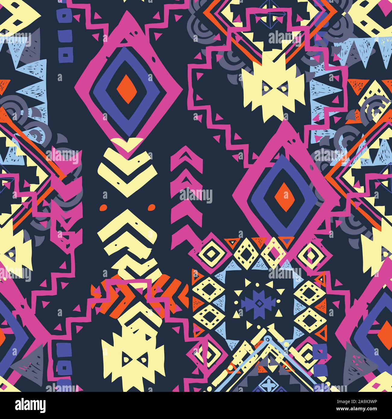 Seamless Ethnic pattern. Tribal vector abstract background Stock Vector ...