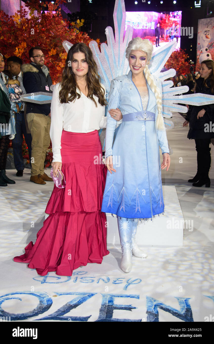 Idina Menzel and Elsa attending the European premiere of Frozen 2 held at  the BFI South Bank, London Stock Photo - Alamy