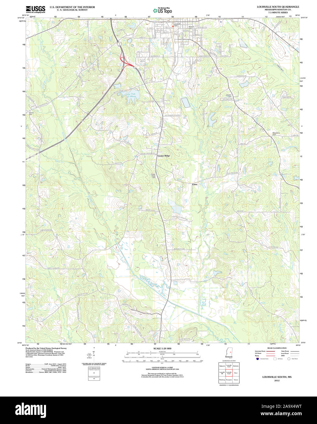 Louisville mississippi map Cut Out Stock Images & Pictures Alamy