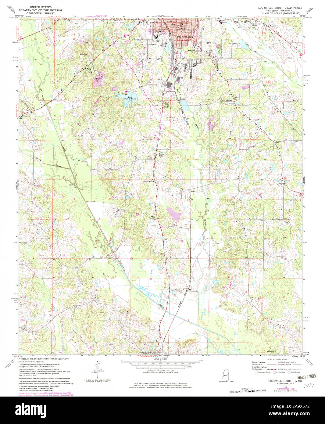 Map of louisville mississippi hi-res stock photography and images - Alamy