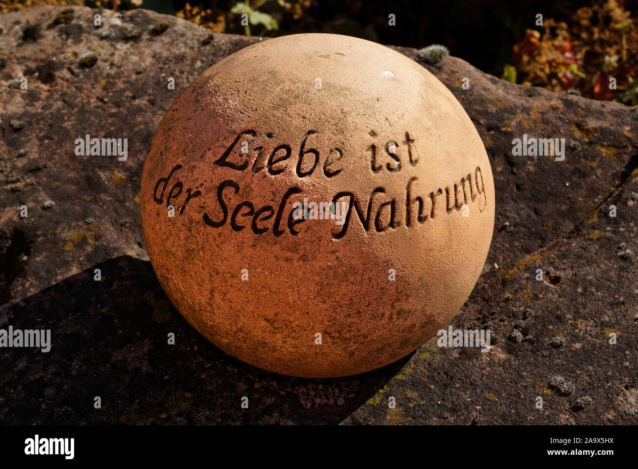 Liebe ist der Seele Nahrung! Stock Photo