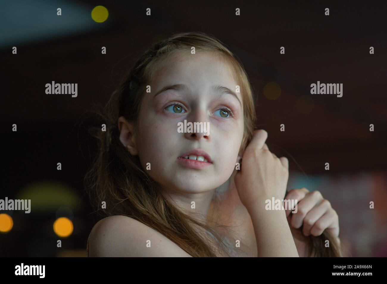 Portrait of a 9 years old female child, portrait concept of a child