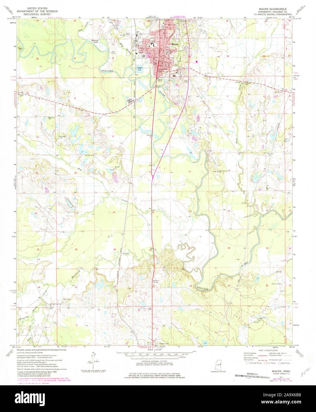 Map of macon mississippi hi-res stock photography and images - Alamy