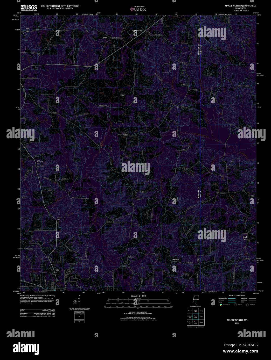 Map of magee mississippi hires stock photography and images Alamy