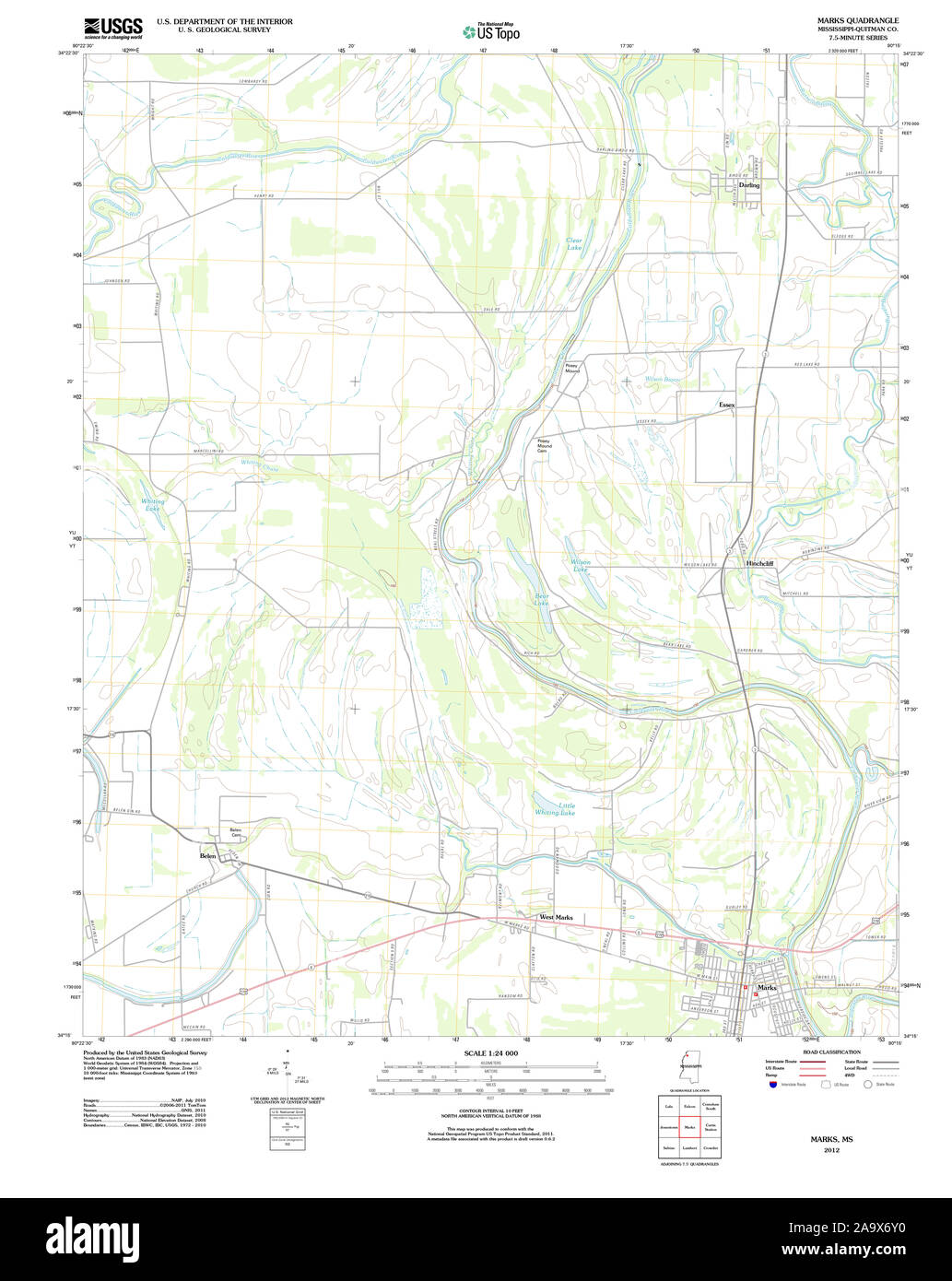 Map of marks mississippi hires stock photography and images Alamy