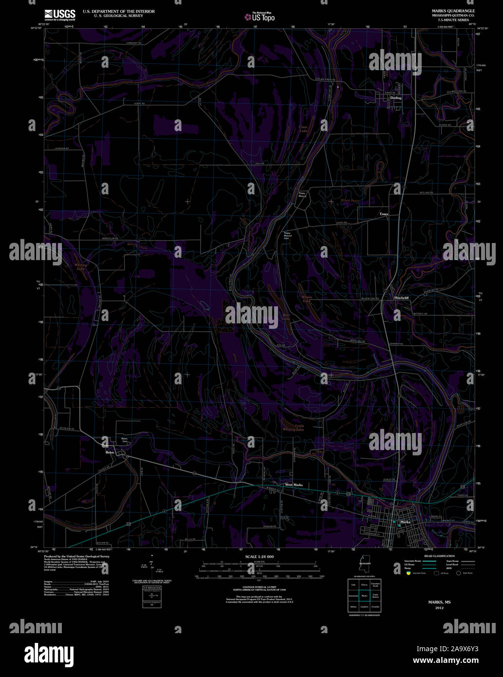 Map of marks mississippi hires stock photography and images Alamy