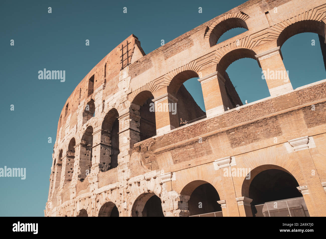 Collosal Rome view of Rome Colosseum in Rome , Italy . The Colosseum was built in the ...