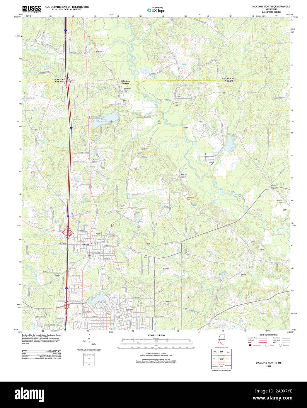 USGS Topo Map of McComb