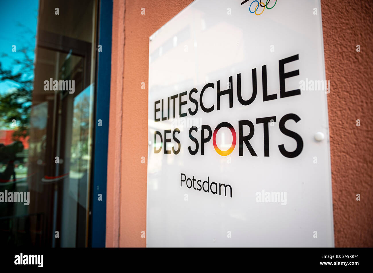 Potsdam, Germany. 30th Oct, 2019. The sign of the SportEliteschule