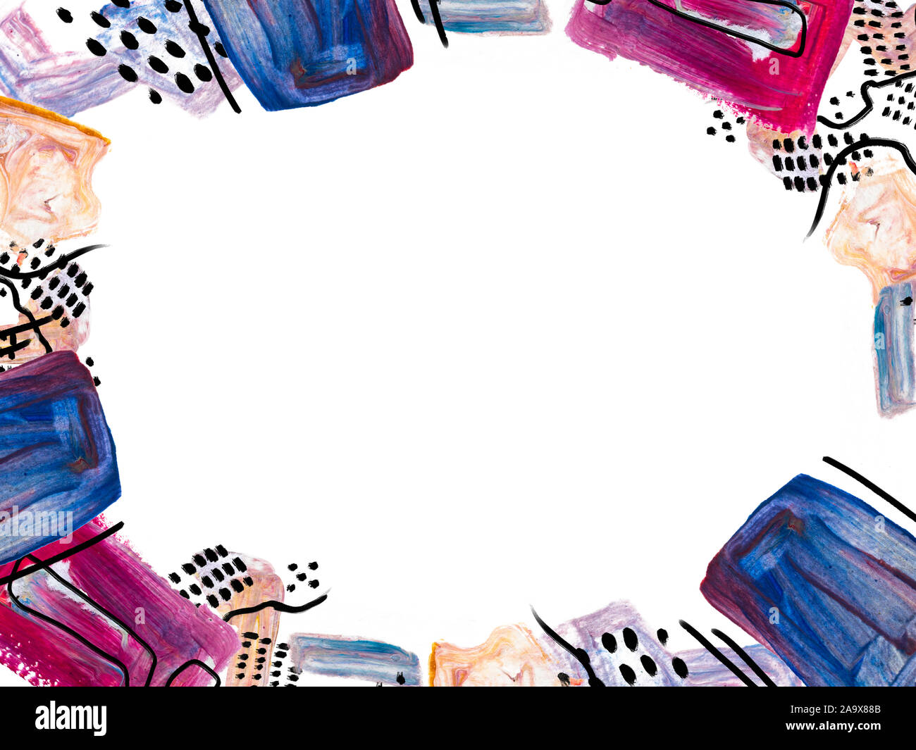 Hand drawn border and place for your text Stock Photo - Alamy