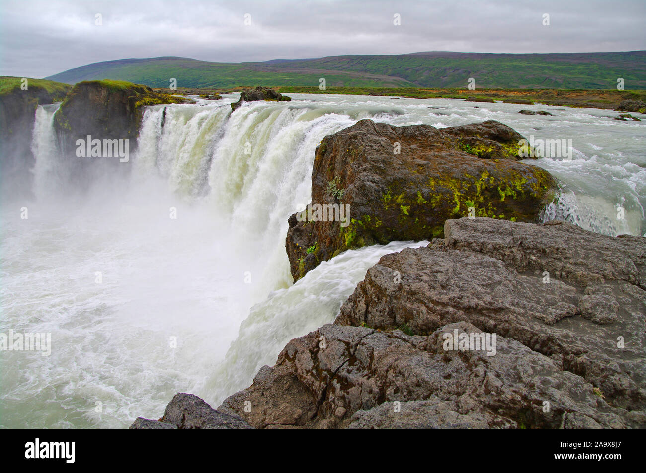 Europa, Island, Godafoss Wasserfall (Wasserfall der Götter) Stock Photo