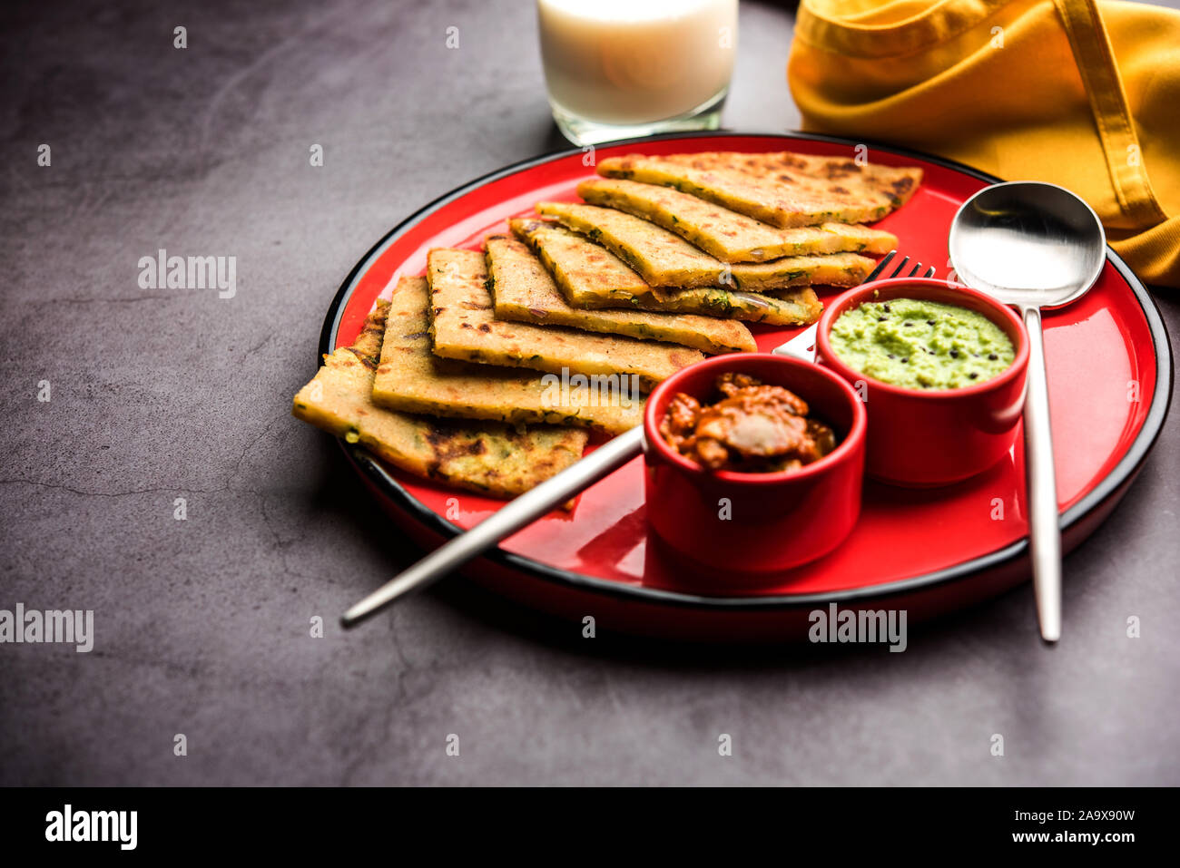 Aloo Paratha / Indian Potato stuffed Flatbread with butter on top