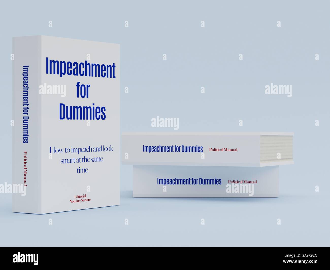 Impeachment for Dummies - Impeachment controversial fake cover book. 3D Render Illustration. Stock Photo