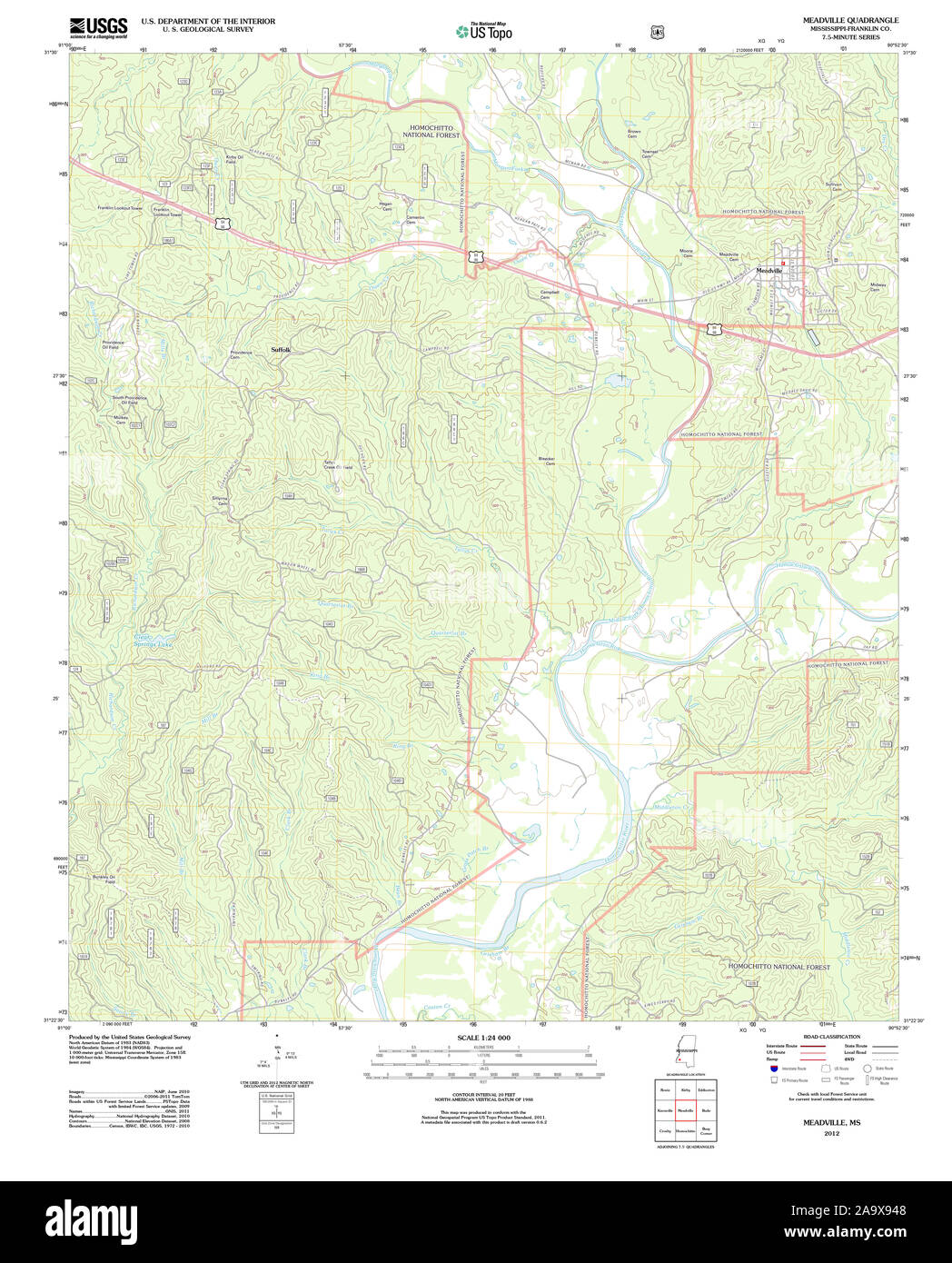 Meadville mississippi map hires stock photography and images Alamy