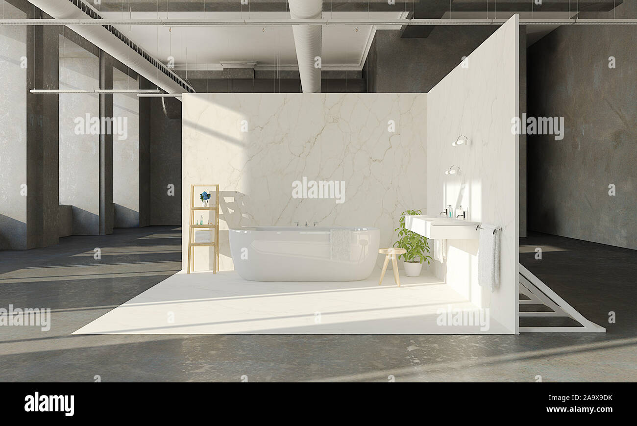 bathroom on a showroom 3d rendering Stock Photo