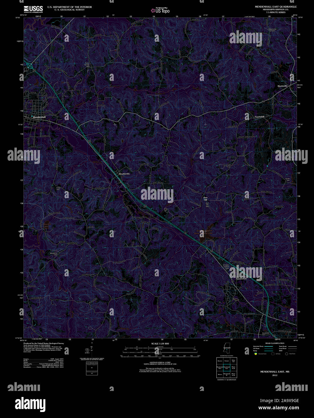 Map of mendenhall hires stock photography and images Alamy