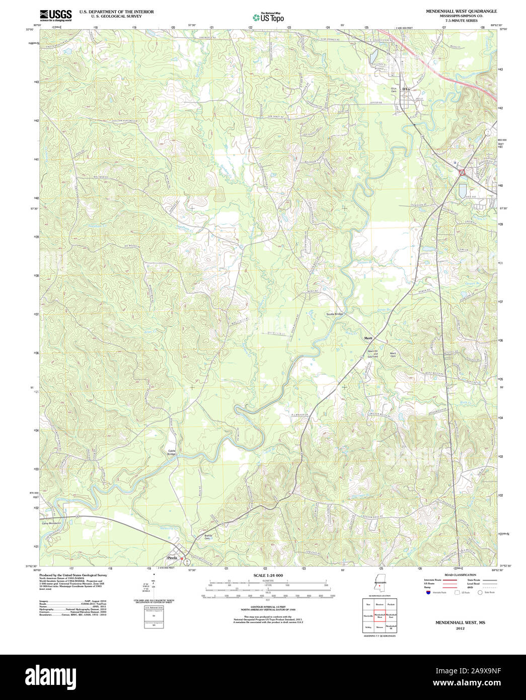 Mendenhall mississippi map Cut Out Stock Images & Pictures Alamy