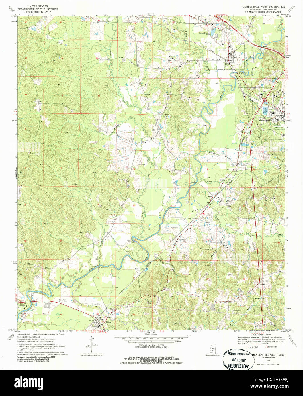 Mendenhall mississippi map Cut Out Stock Images & Pictures Alamy