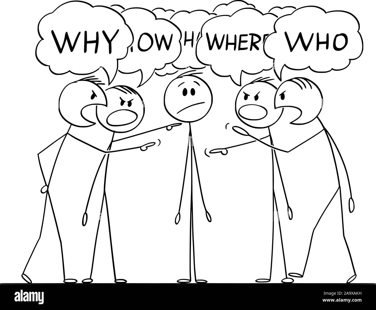 Vector cartoon stick figure drawing conceptual illustration of man or ...