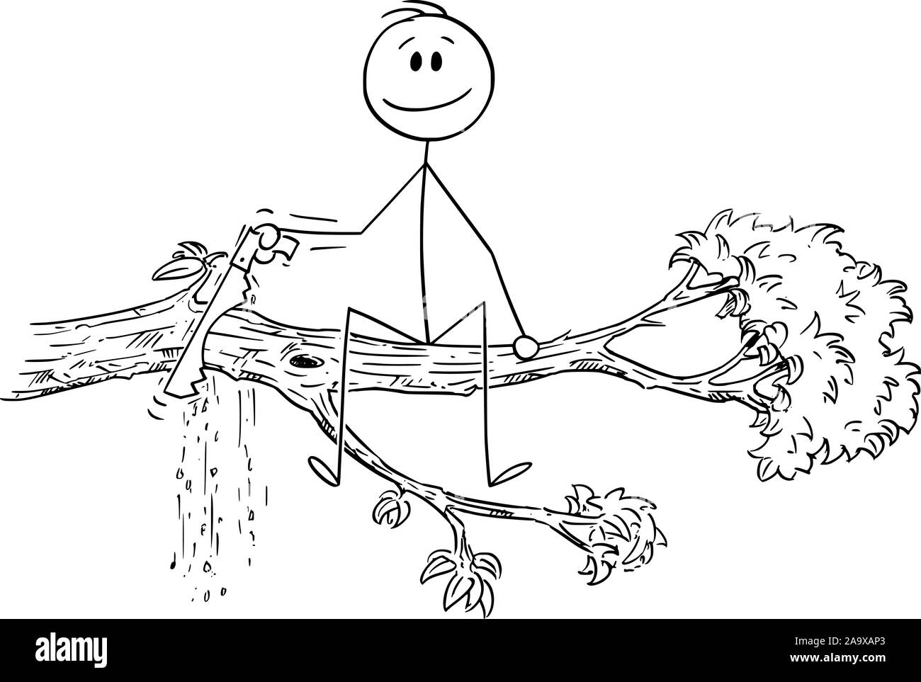 Man branch saw Stock Vector Images Alamy