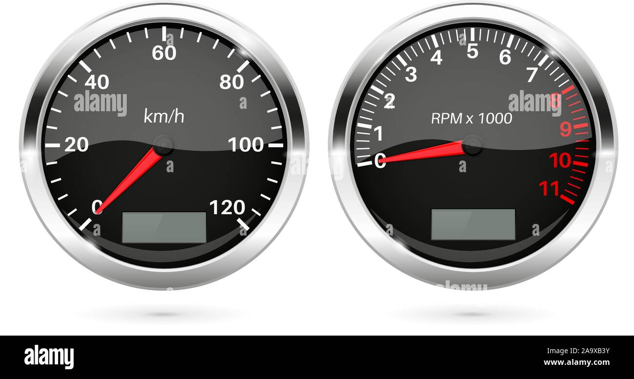 Speedometer and Tachometer Stock Vector Image & Art Alamy