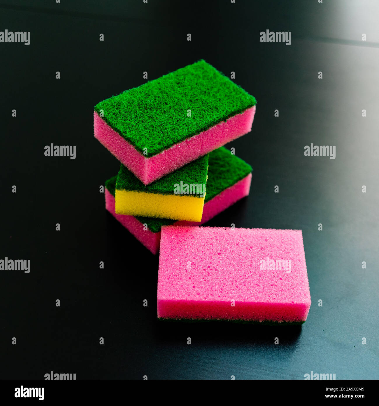 Colorful washing sponges for washing dishes Stock Photo Alamy