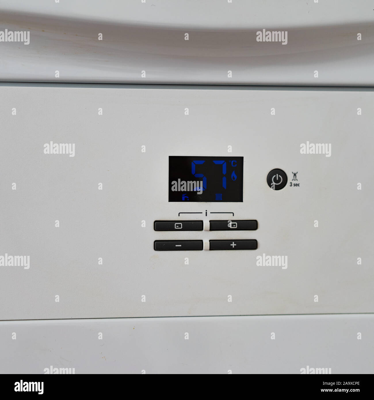 Central heating control panel. Settings for temperature of heating